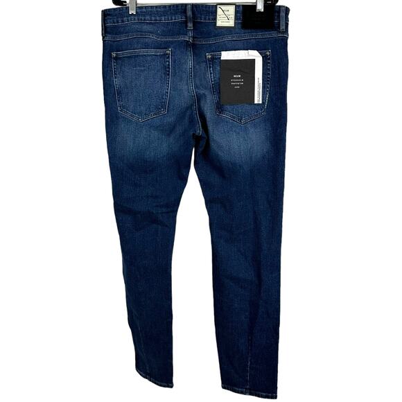 Neuw Iggy NWT Skinny Men's Jeans Polar Blue Size 38 x 32 Tapered Back Patch - Picture 3 of 10